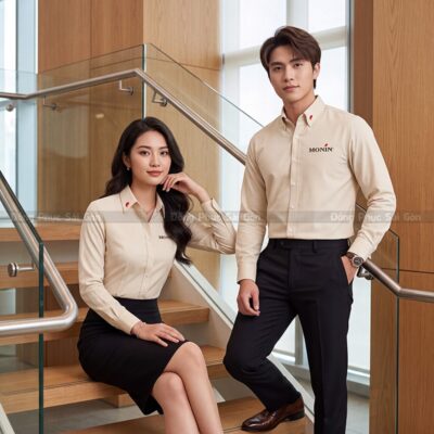 Áo sơ mi đồng phục công ty in logo theo yêu cầu 5
