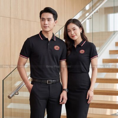 Áo thun cổ trụ đồng phục may sẵn thoải mái 2