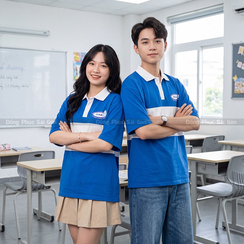 Áo thun đồng phục lớp cao cấp co giãn tốt 2