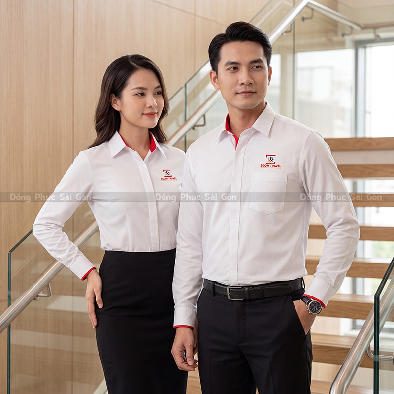 Đặt may áo đồng phục sơ mi công ty đa dạng mẫu 5