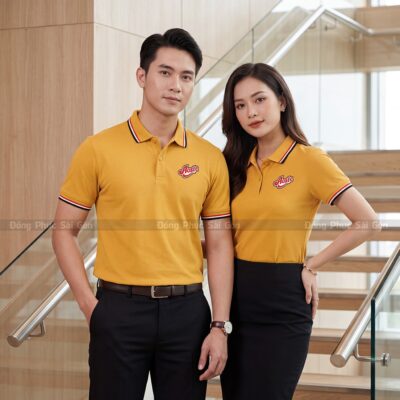 Đồng phục áo polo tay ngắn may sẵn thoáng mát 1