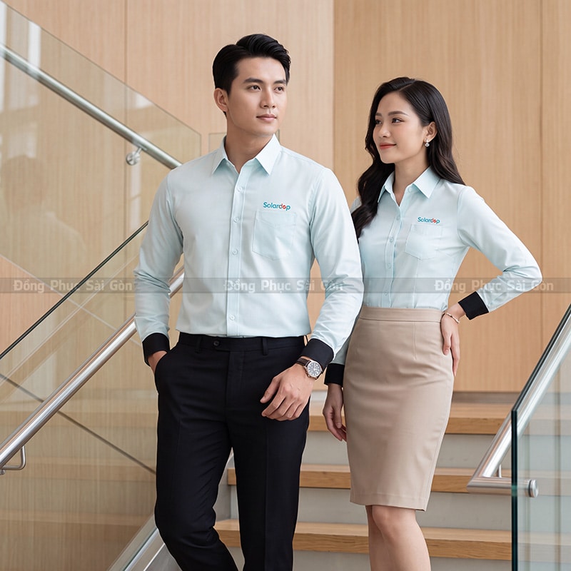 Đồng phục sơ mi nam chất liệu thoáng mát 2