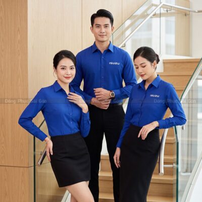 Đồng phục sơ mi nam in thêu logo sắc nét 4