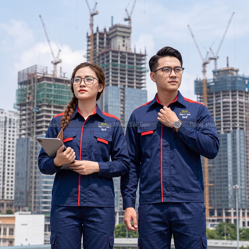 Mẫu áo bảo hộ đẹp kiểu dáng gọn gàng  2