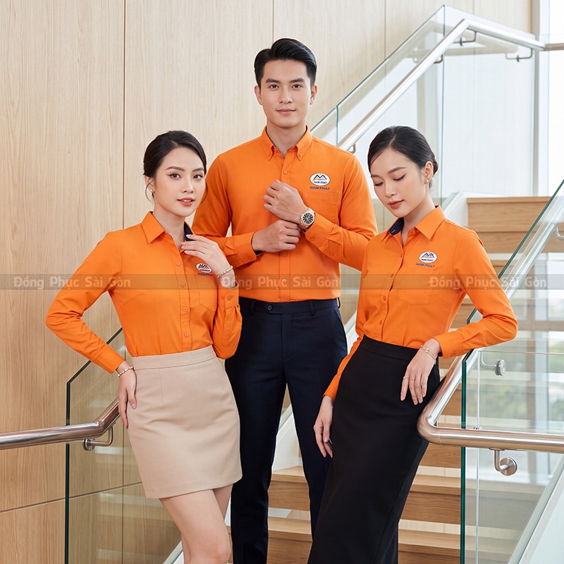 Mẫu áo sơ mi đồng phục công sở form chuẩn 1