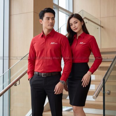 Mẫu áo sơ mi đồng phục công ty đẹp đa dạng màu sắc 1