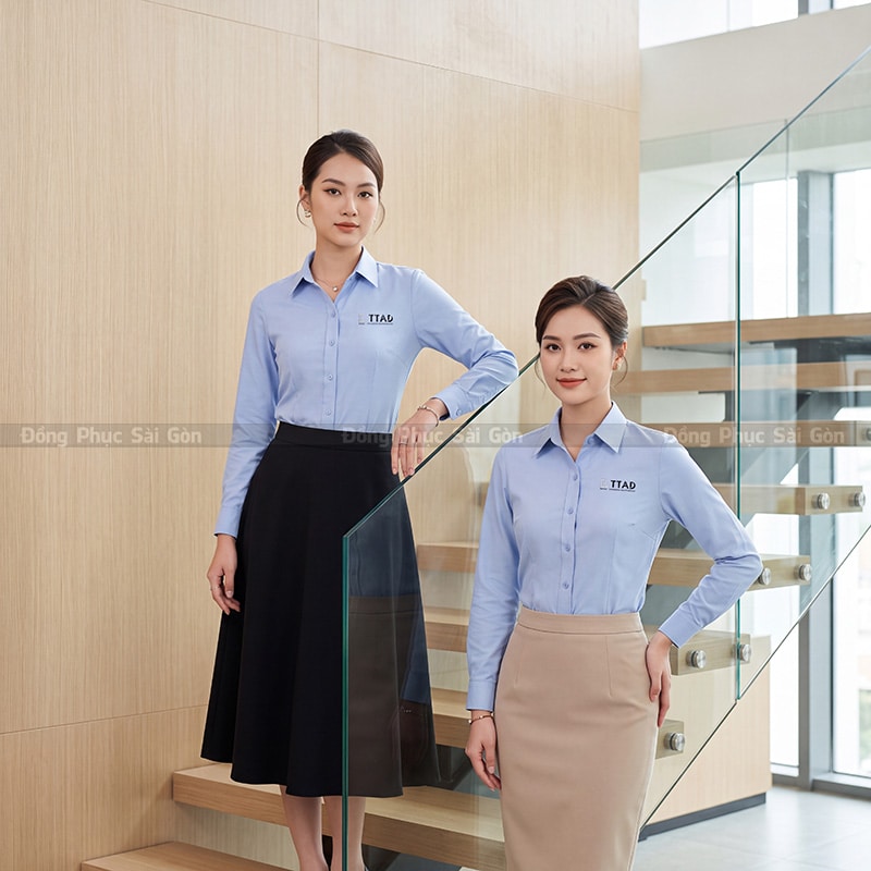Mẫu đồng phục sơ mi nữ thiết kế riêng miễn phí 2
