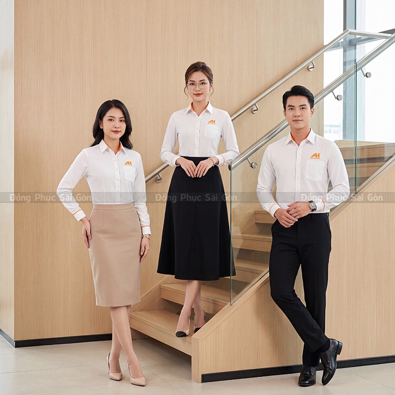 Xưởng may đồng phục sơ mi nam trẻ trung 2