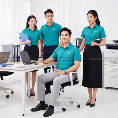 Xưởng sản xuất áo thun đồng phục công sở nhanh chóng 2