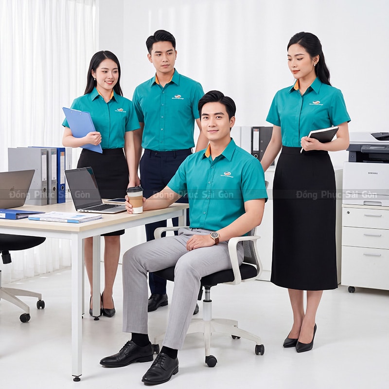 Xưởng sản xuất áo thun đồng phục công sở nhanh chóng 2