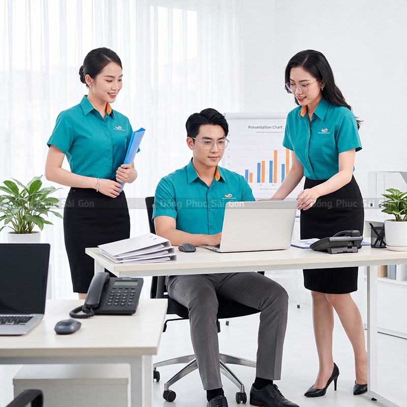 Xưởng sản xuất áo thun đồng phục công sở nhanh chóng 3